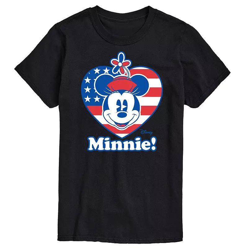 Disneys Minnie Mouse Mens Flag Heart Graphic Tee Product Image