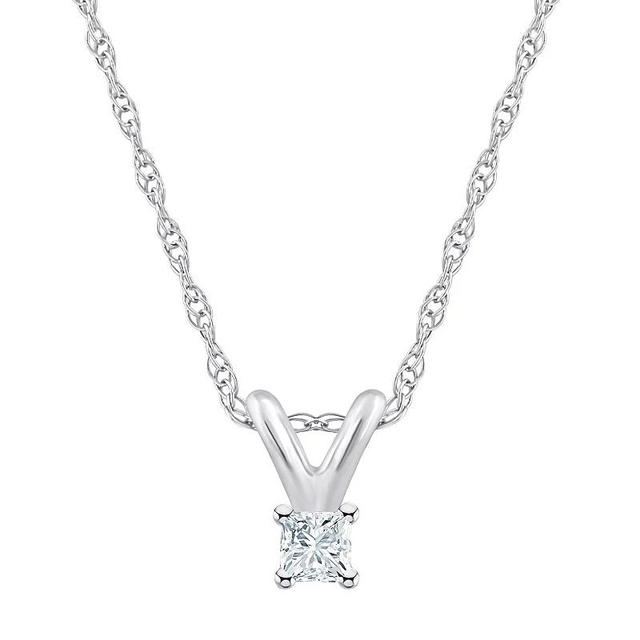 Celebration Gems 14k White Gold 1/10 Carat T.W. Diamond Solitaire Pendant Necklace, Womens Product Image