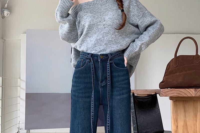 High Rise Washed Wide Leg Jeans Product Image