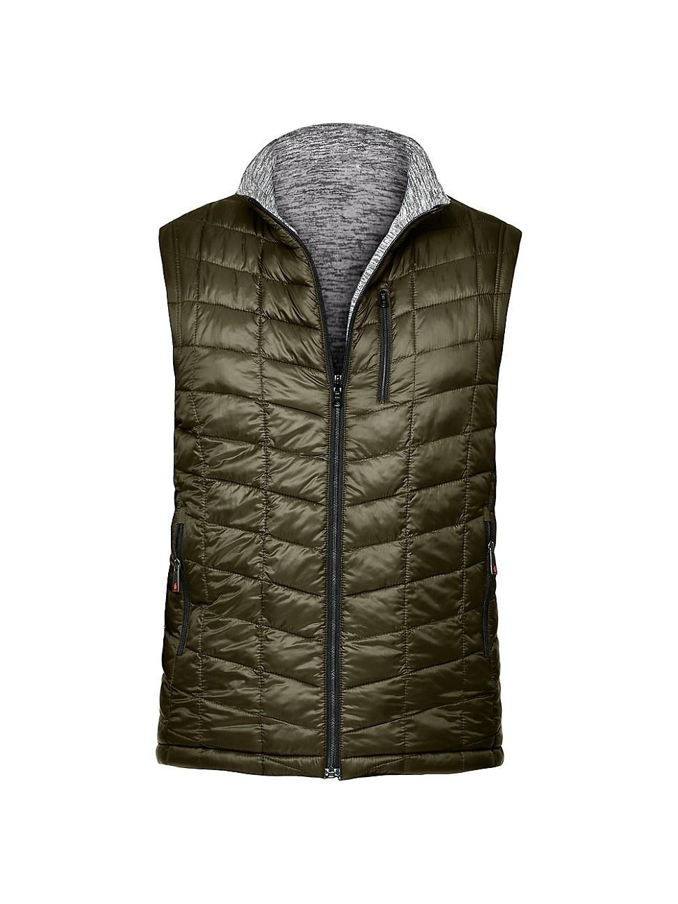 Mens Quilted Reversible Fleece Vest Product Image