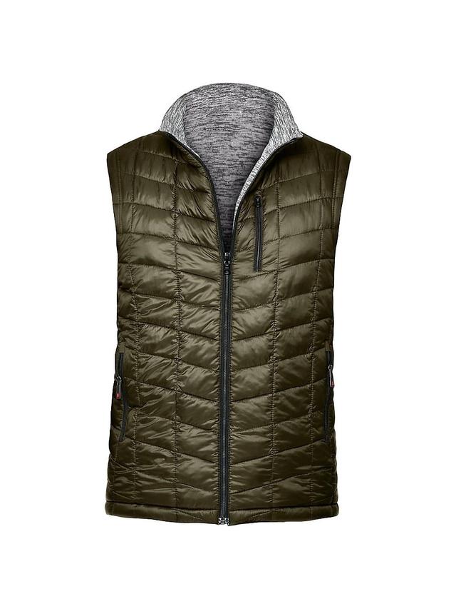 Mens Quilted Reversible Fleece Vest Product Image