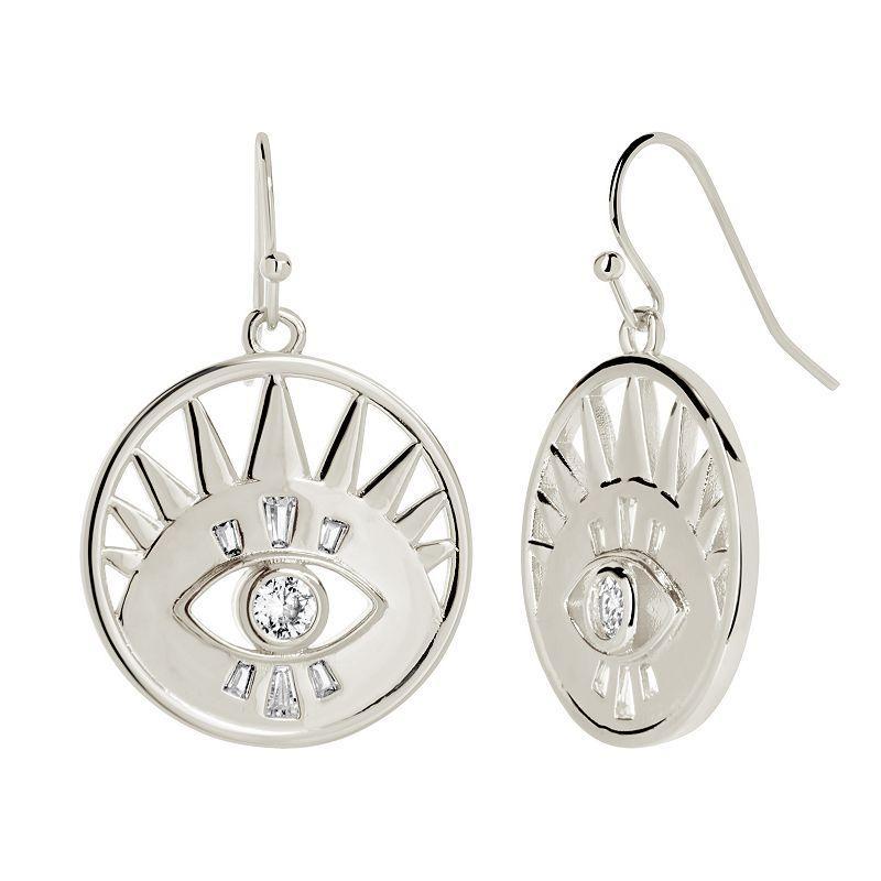 MC Collective Evil Eye Drop Earrings, Womens, Silver Tone Product Image