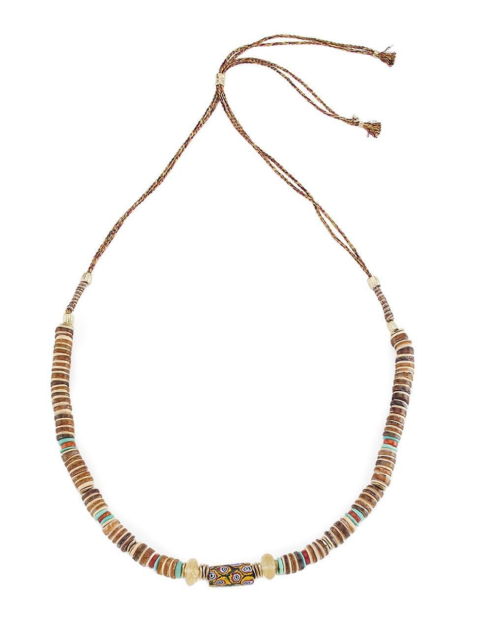 Womens Massai 24K-Gold-Plated & Mixed-Media Beaded Necklace Product Image