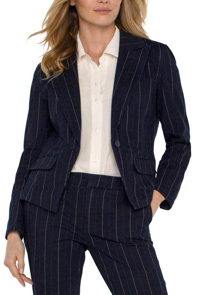 Notch Collar One Button Blazer Product Image