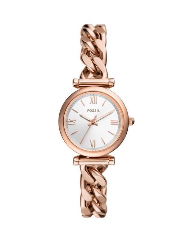 Fossil Womens Carlie Three-Hand Gold-Tone Stainless Steel Watch 28mm Product Image