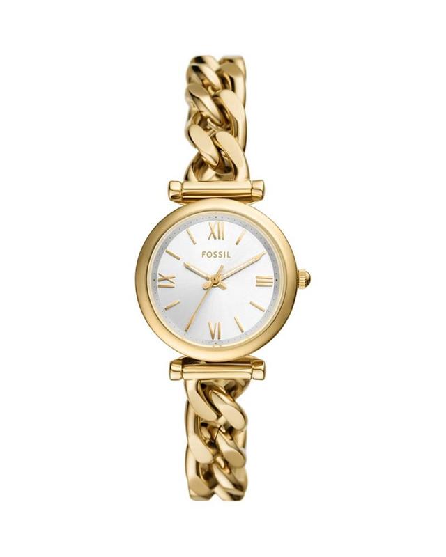 Fossil Womens Carlie Three-Hand Stainless Steel Chain Bracelet Watch Product Image