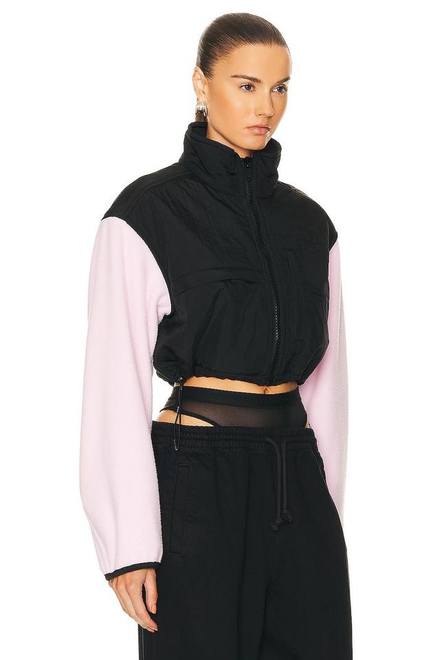 Alexander Wang Cropped Zip Up Jacket in Black,Pink Product Image