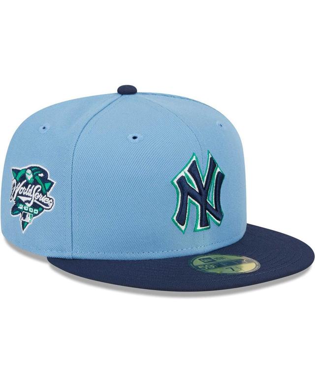 Mens New Era Light Blue New York Yankees Green Undervisor 59FIFTY Fitted Hat - Light Blue Product Image