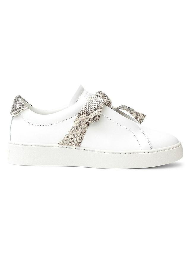 Womens Clarita Python Bow Leather Sneakers Product Image