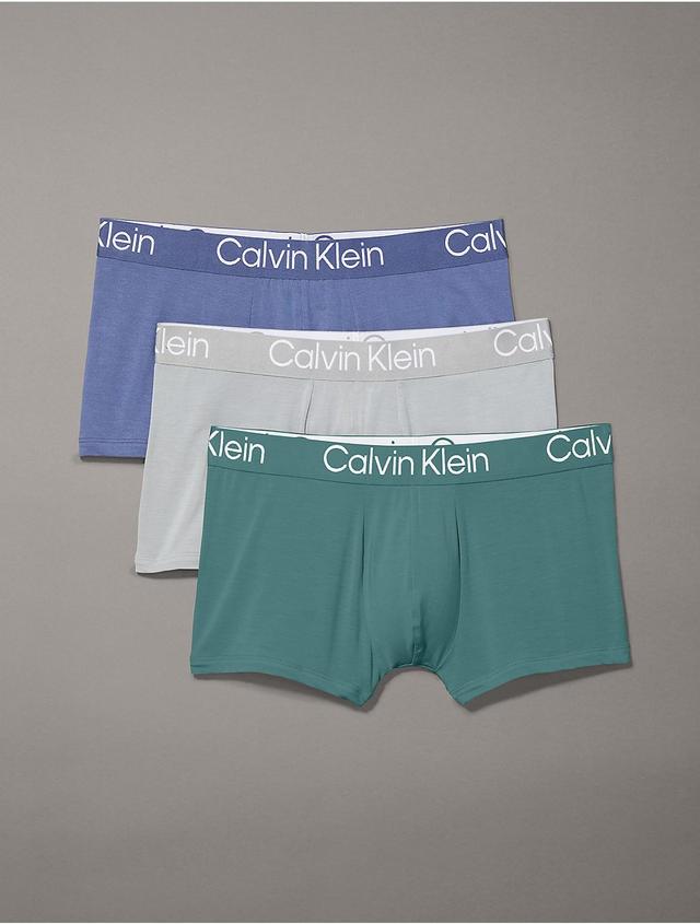 Calvin Klein Mens Ultra-Soft Modern 3-Pack Trunk - Multi - S Product Image