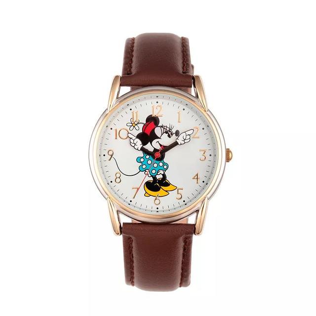 Disneys Minnie Mouse Womens Two Tone Cardiff Alloy Watch W002770 Brown Product Image