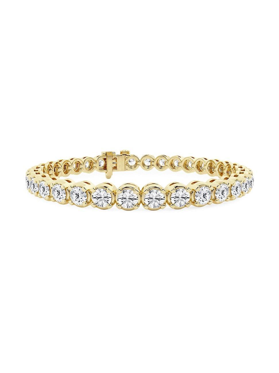 Womens 14K Yellow Gold & Round Lab-Grown Diamond 4-Prong Tennis Bracelet/2.00-15.00 TCW Product Image