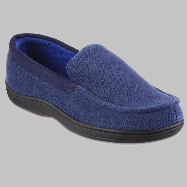 isotoner Jared Microterry Mens Moccasin Slippers Grey Product Image