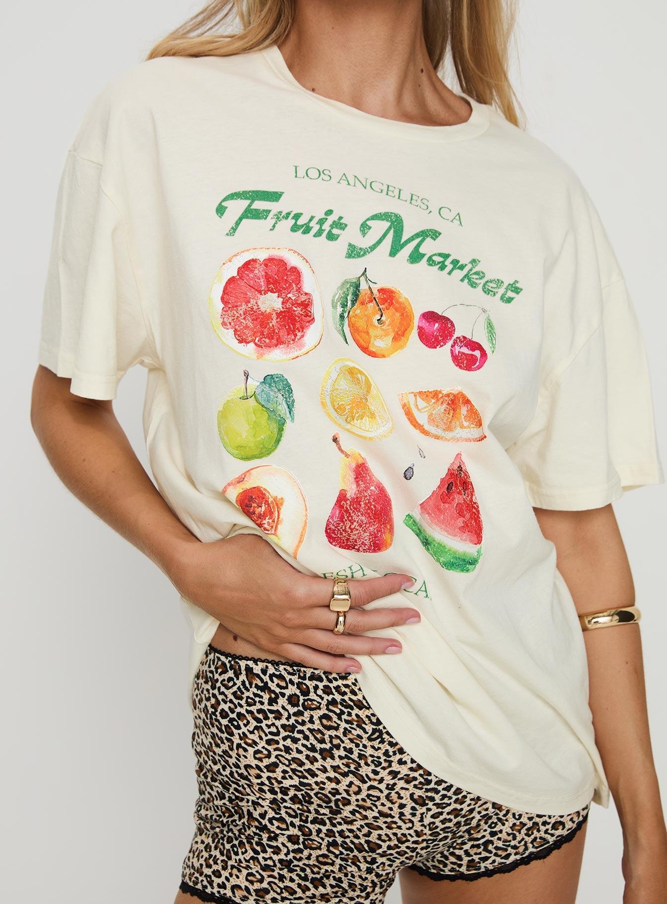 Fruit Market Oversized Tee White Product Image