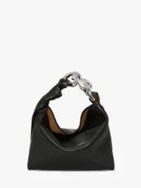 SMALL CHAIN HOBO - LEATHER SHOULDER BAG in black | JW Anderson US  Product Image