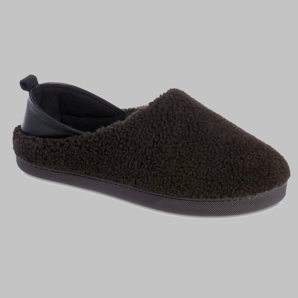 isotoner Memory Foam Berber Garrett Mens Closed Back Slippers Dark Brown Product Image