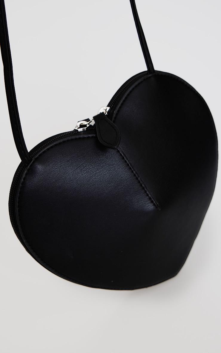 Black PU Heart Crossbody Bag Product Image