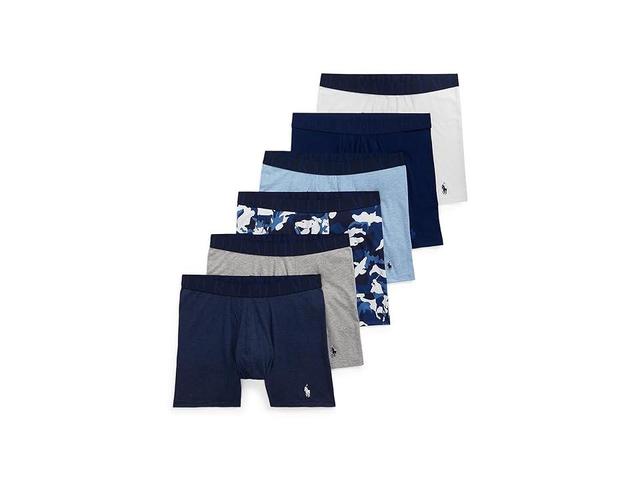 Polo Ralph Lauren Mens 5 Pack Classic Stretch Fit Boxer Briefs + 1 Bonus 4D Flex Cooling Modal Boxer Briefs - Spring Navy/ Product Image