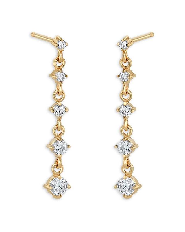 Zoe Chicco 14K Yellow Gold Prong Diamonds Diamond Graduated Drop Earrings Product Image