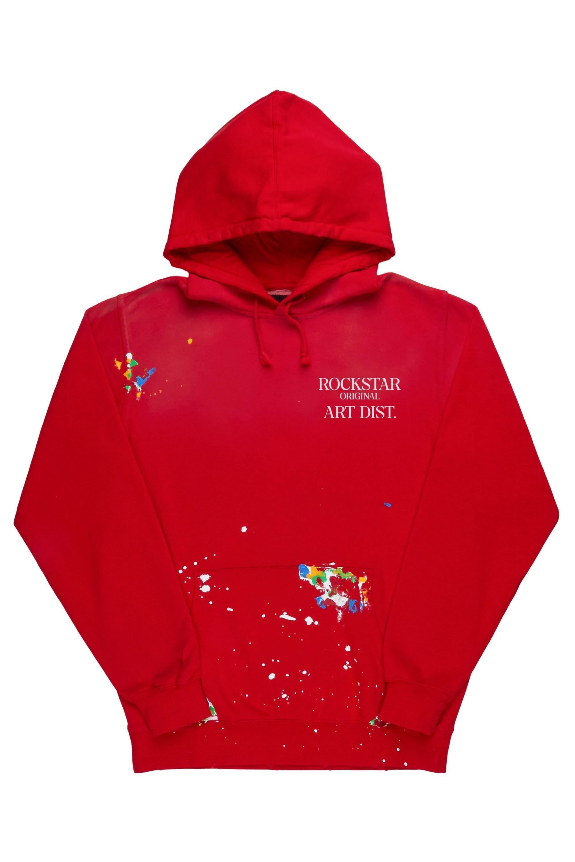 Rockstar Art Dist. Red Graphic Hoodie Male product image