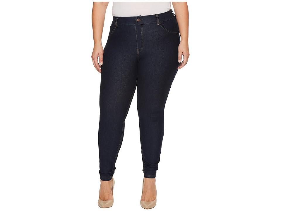 HUE Plus Size Essential Denim Leggings (Stone Acid Wash) Women's Jeans Product Image