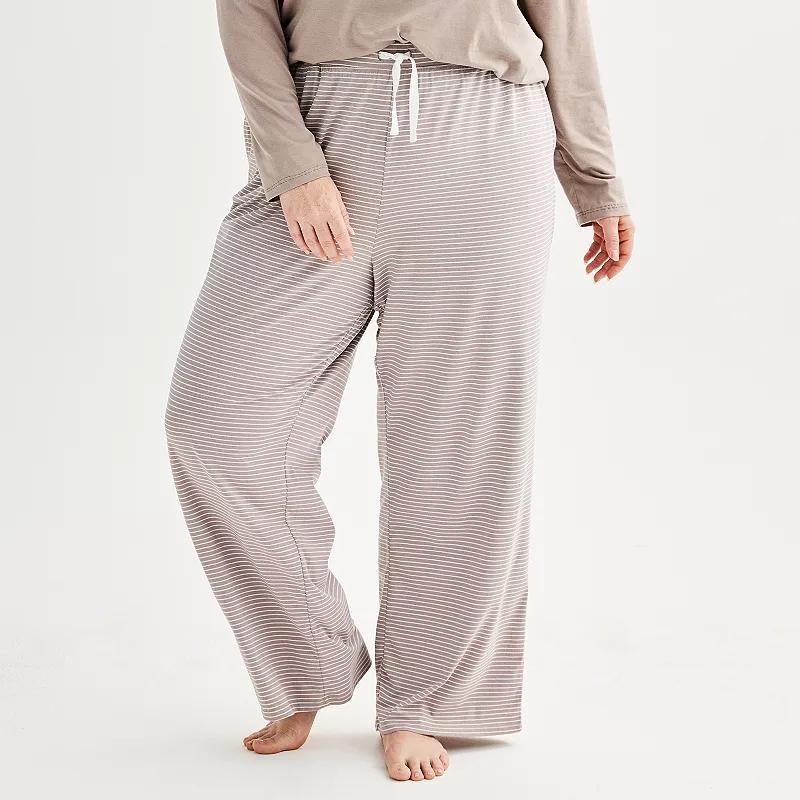 Plus Size Sonoma Goods For Life Cotton Modal Open Hem Sleep Pants, Womens product image