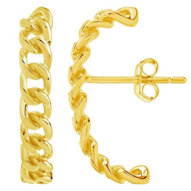 MC Collective Sterling Silver Chain Link Suspender Stud Earrings, Womens, Gold Tone Product Image