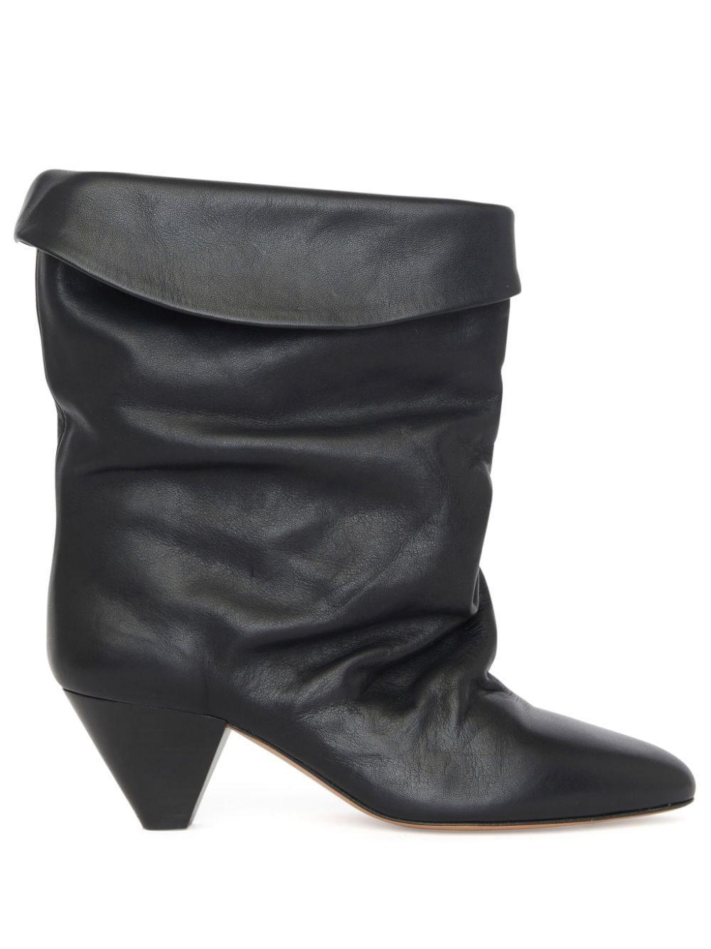 55mm Reachi Leather Ankle Boots In Black Product Image