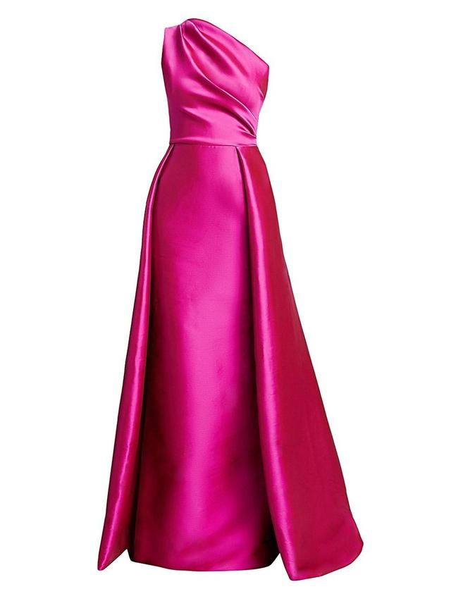 Womens One-Shoulder Satin Gown Product Image