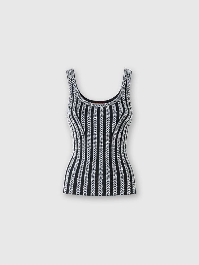 Zig zag ribbed tank top with sequins Product Image