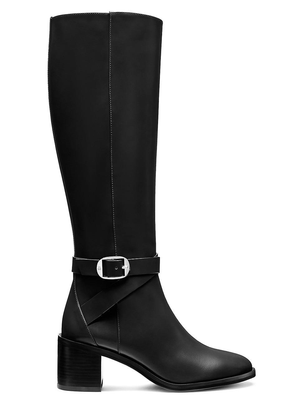 Womens Esme Belted Leather Boots Product Image