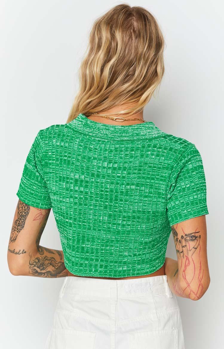 Beth Knit Polo Green Product Image