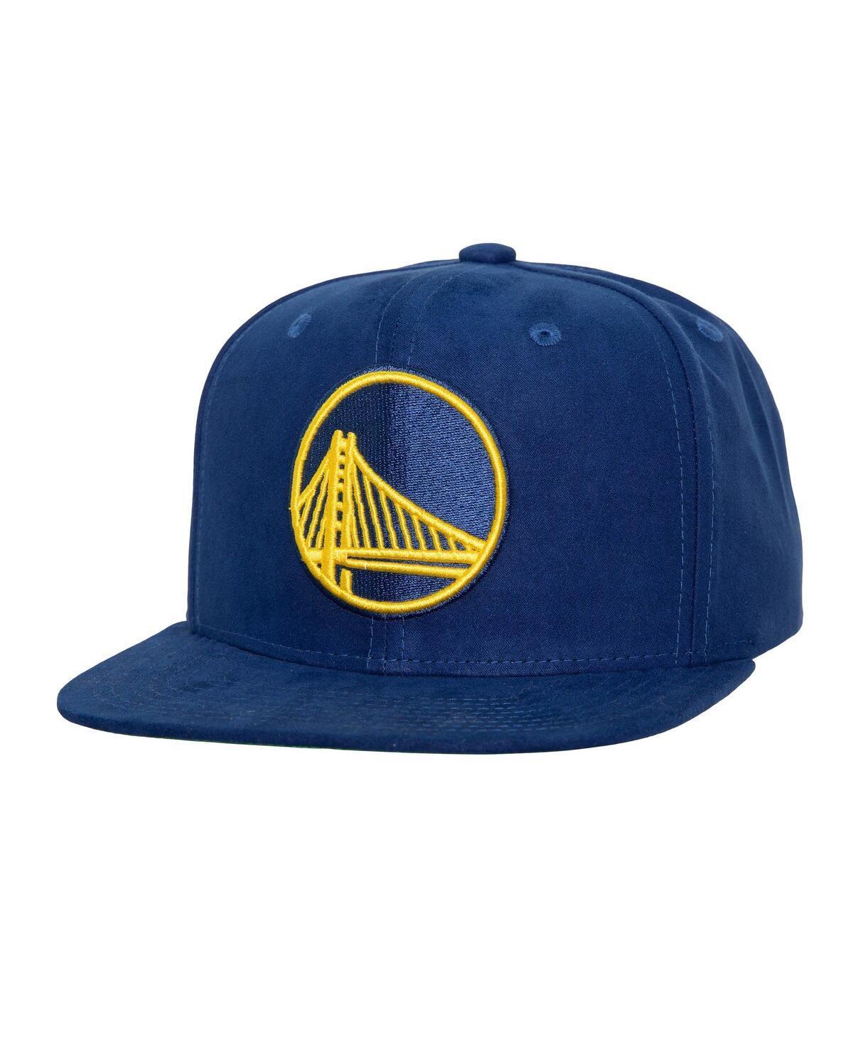 Mens Mitchell & Ness Royal Golden State Warriors Sweet Suede Snapback Hat Product Image