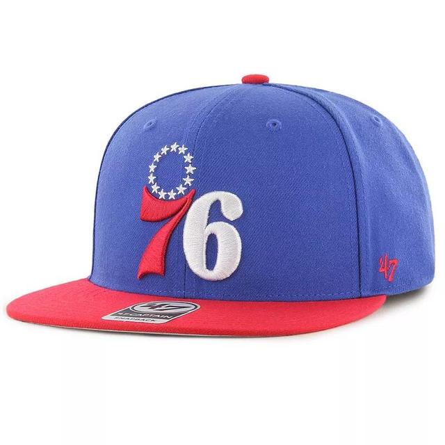 Mens 47 Royal/Red Philadelphia 76ers Two-Tone No Shot Captain Snapback Hat Product Image