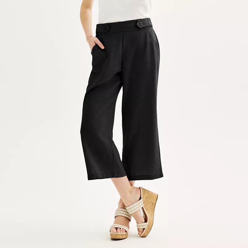 Womens Croft & Barrow Pull-On Wide Leg Crop Pants product image