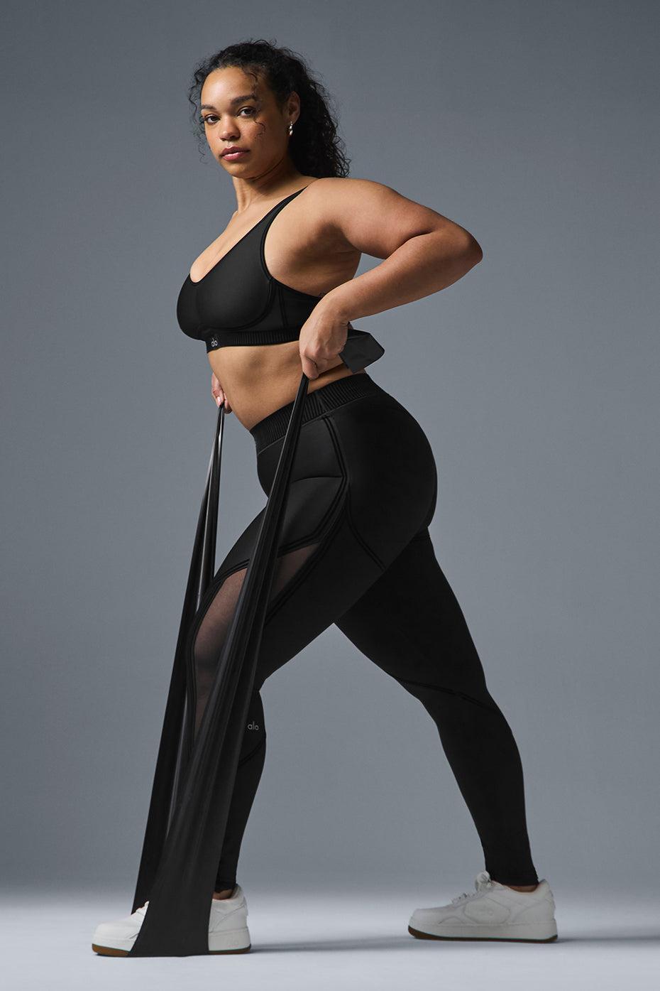 Airlift Mesh Line Up High-Waist Legging - Black Female Product Image