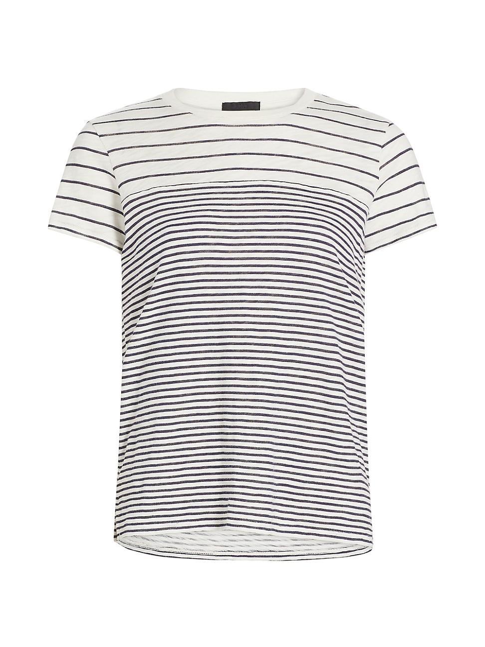 Womens Striped Slub Cotton Jersey T-Shirt product image