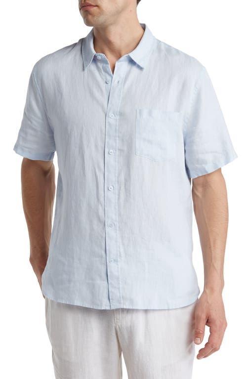 Vince Classic Fit Short Sleeve Linen Shirt Product Image