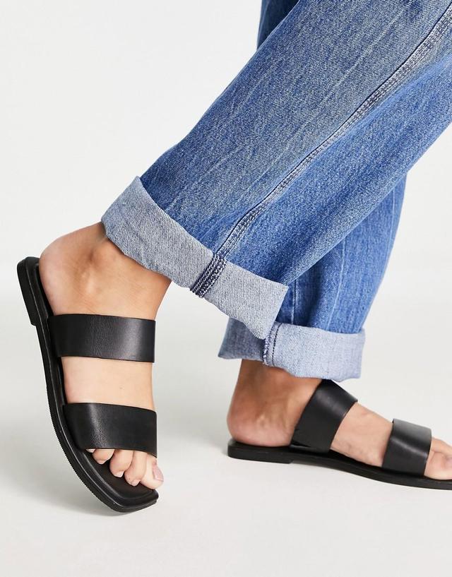 Vero Moda double strap leather sandals Product Image