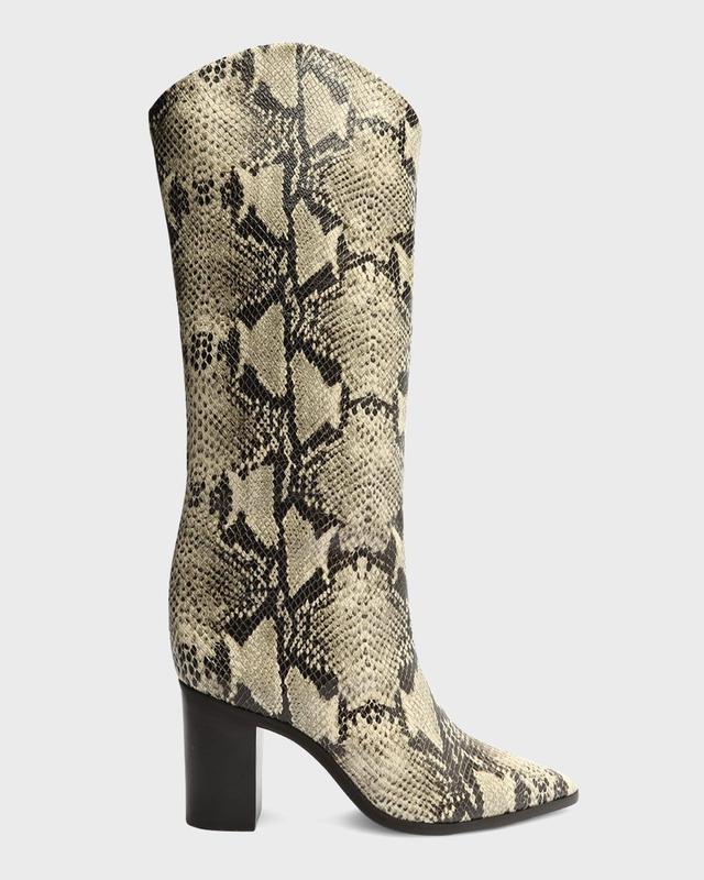 Womens Analeah Snake-Embossed Leather Tall Boots Product Image