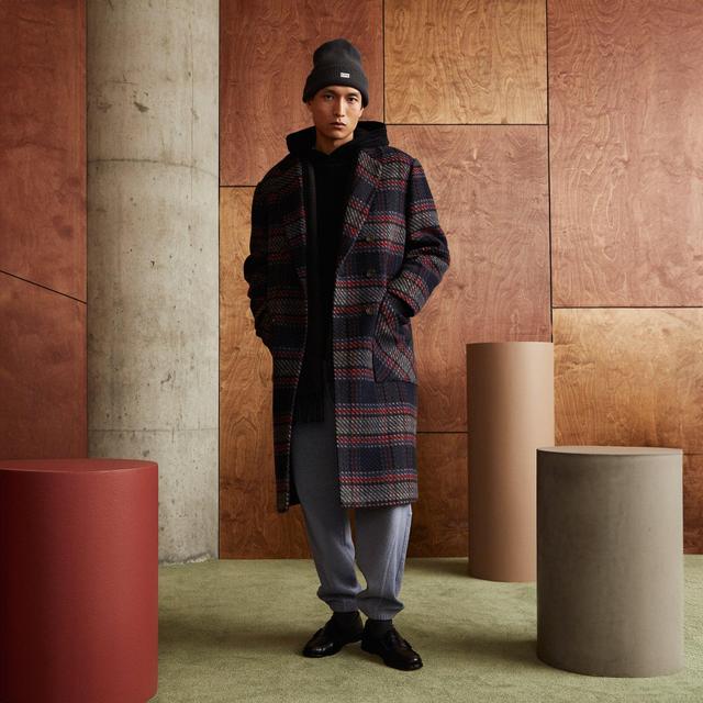 Kith for Bergdorf Goodman Plaid Double Breasted Royce Coat - Nocturnal Male Product Image