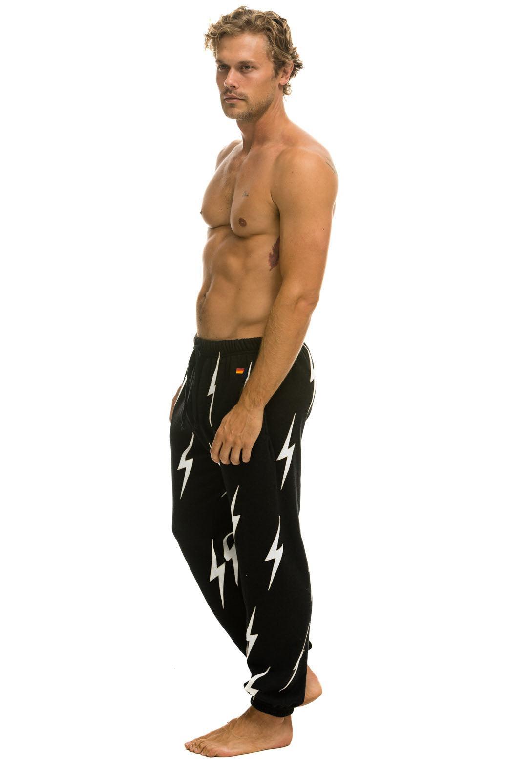 BOLT STITCH REPEAT SWEATPANTS - BLACK // WHITE Male Product Image