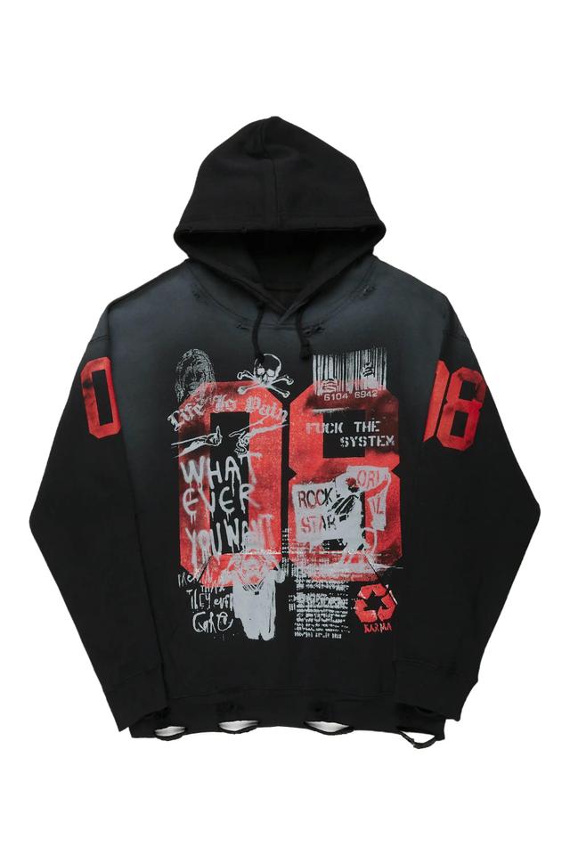 Grill Black Graphic Hoodie Male Product Image