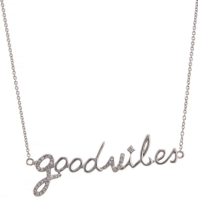 Luxle 14k White Gold 1/10 Carat T.W. Diamond Good Vibes Necklace, Womens Product Image