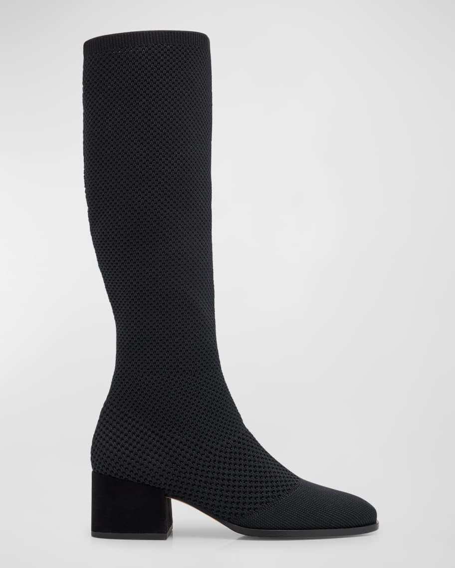 Paziz Knee-High Stretch Knit Boots Product Image