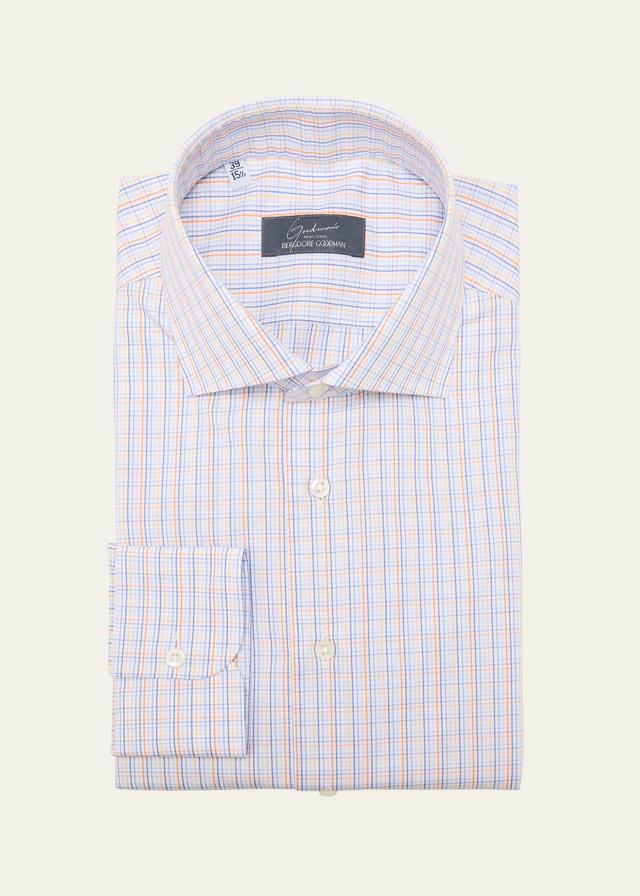 Mens Cotton Graph Check Dress Shirt Product Image