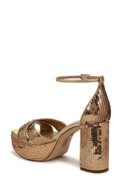 SAM EDELMAN Jullian Sequin Platform Heels In Gold Product Image