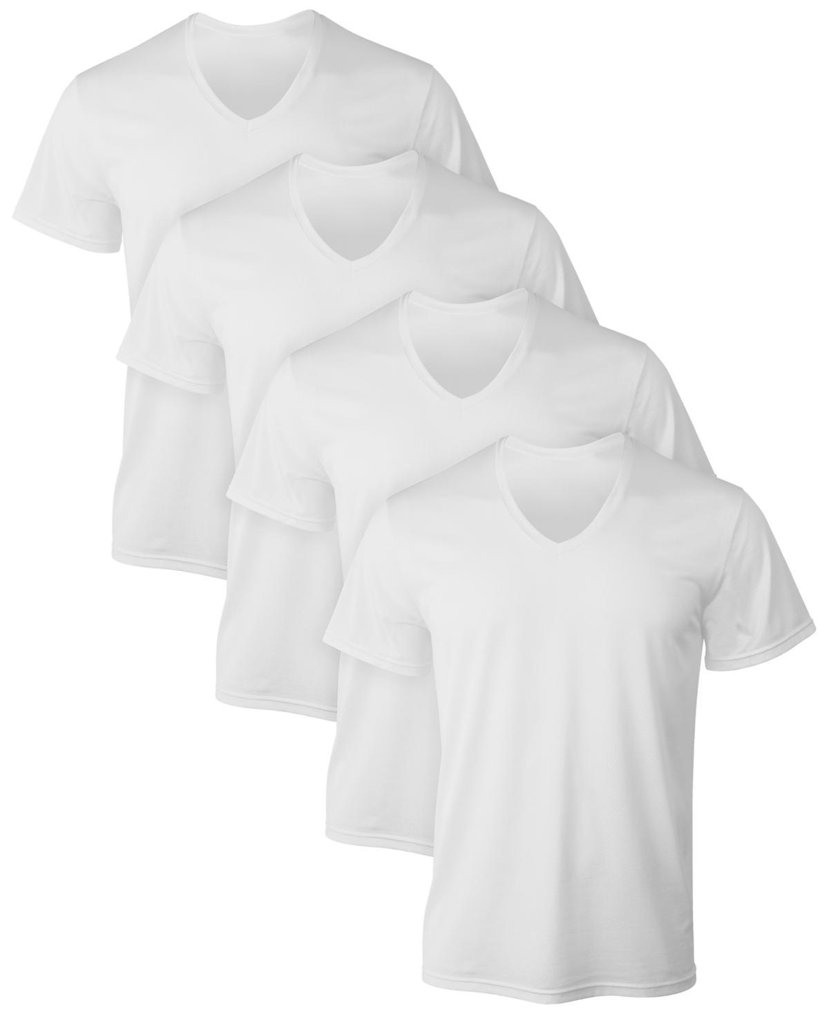 Hanes Ultimate Mens X-Temp V-Neck Undershirt 4-Pack White XL Product Image