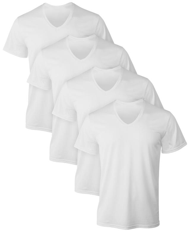 Mens Hanes Ultimate 4-Pack X-Temp Mesh V-Neck Tees Product Image