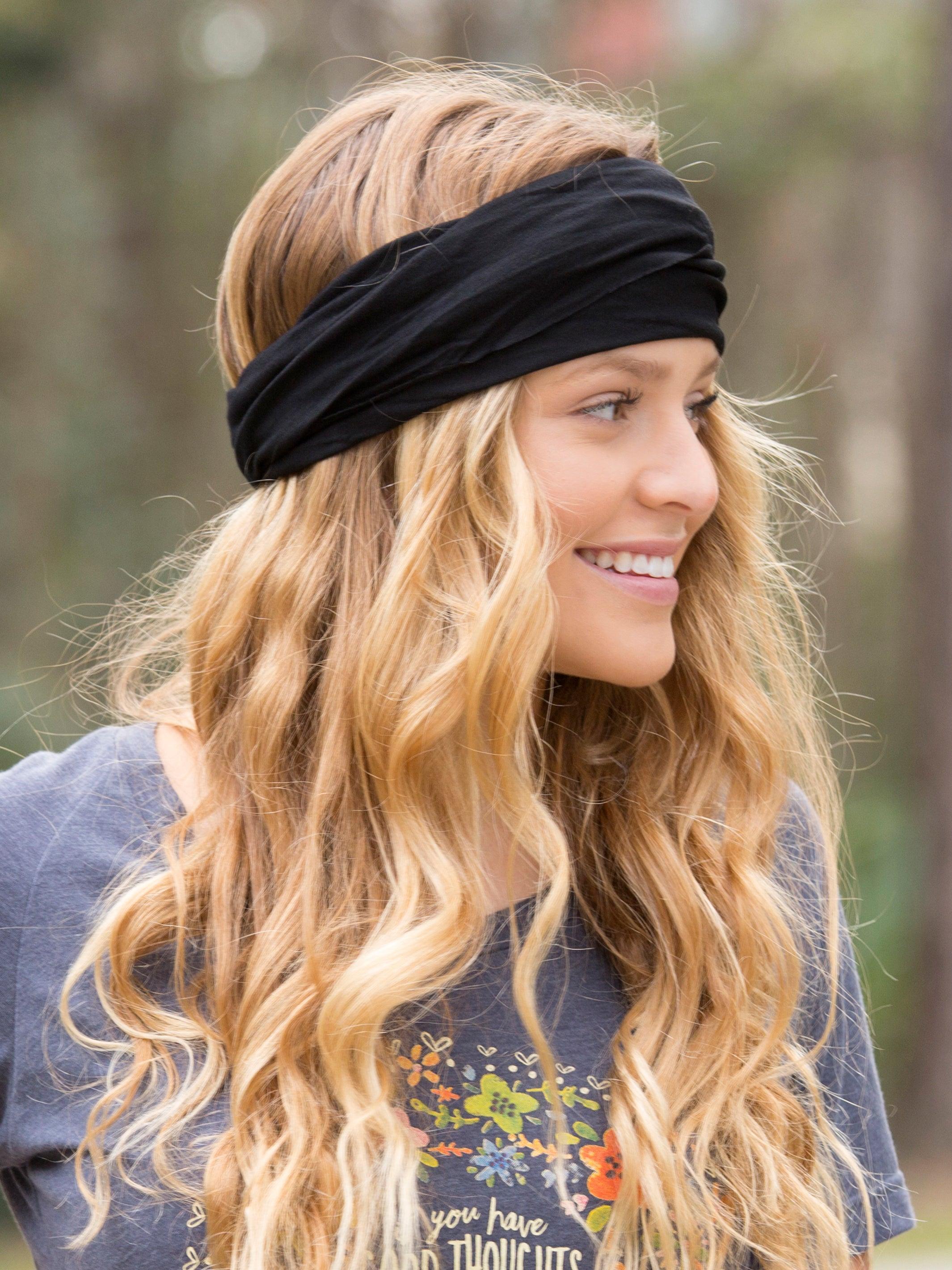 Full Boho Bandeau® Headband - Black Product Image